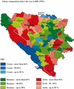 Ethnic composition of Bosnia & Herzegovina in 1991. (Click to enlarge image for details)